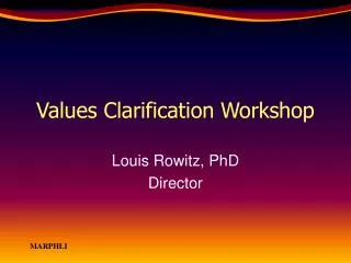 Values Clarification Workshop