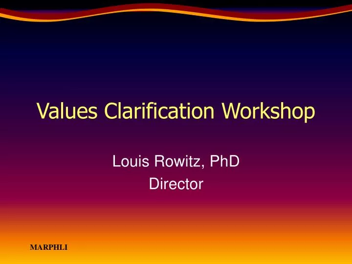 values clarification workshop