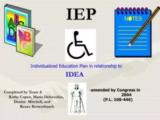 Individualized Education Plan in relationship to
