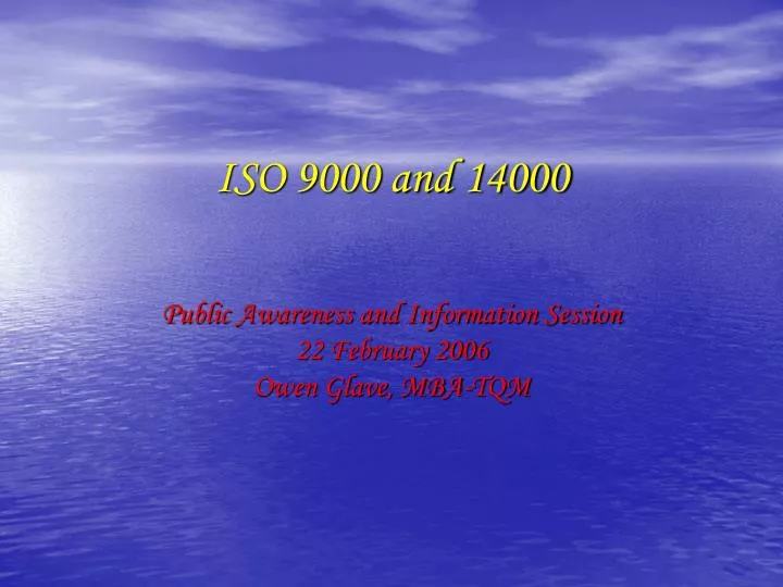 iso 9000 and 14000