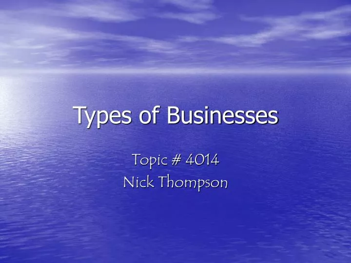 types of businesses