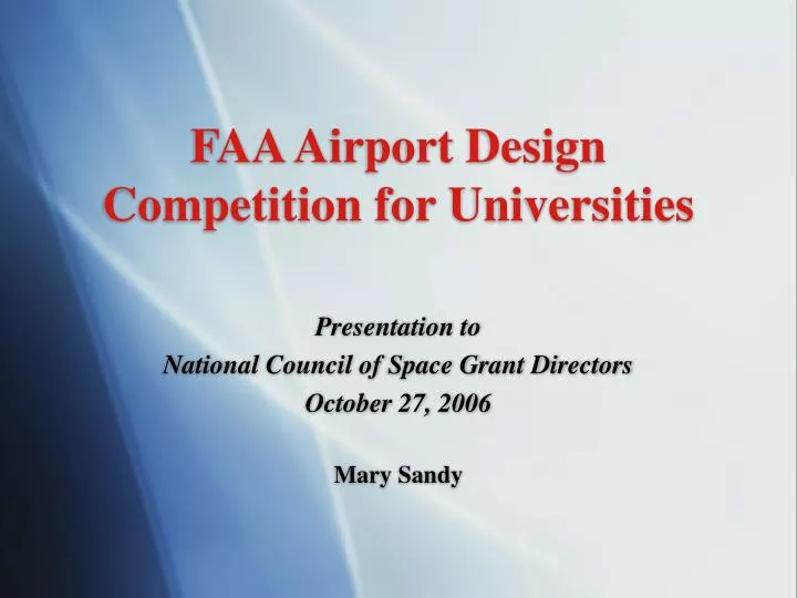 faa airport design competition for universities