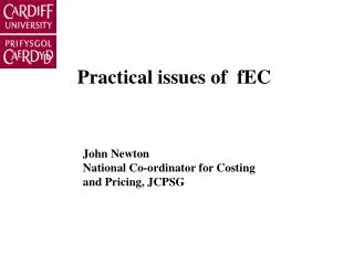 Practical issues of fEC