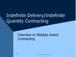 Indefinite Delivery/Indefinite Quantity Contracting - slide 1