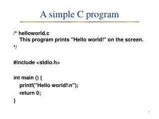 A simple C program