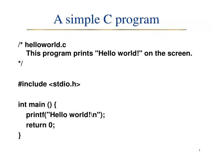 a simple c program