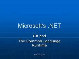 Microsoft's .NET