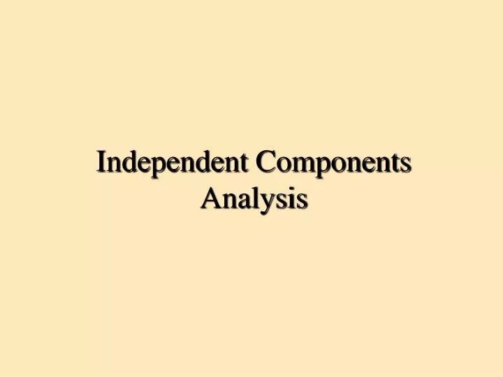 independent components analysis