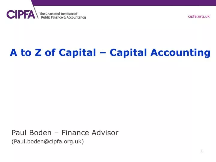 a to z of capital capital accounting