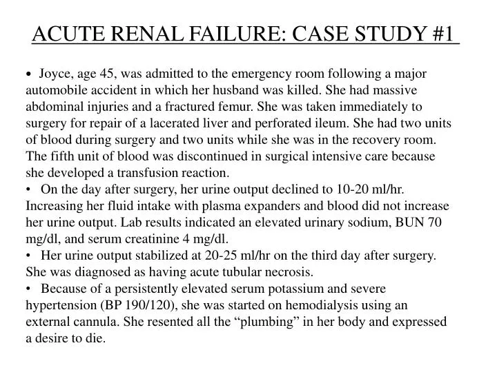 acute renal failure case study 1