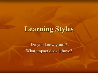 Learning Styles