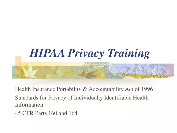 hipaa privacy training