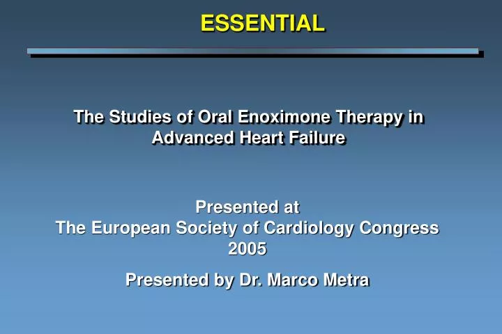 the studies of oral enoximone therapy in advanced heart failure