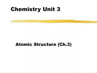 Chemistry Unit 3