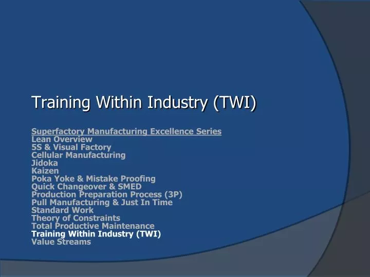 training within industry twi