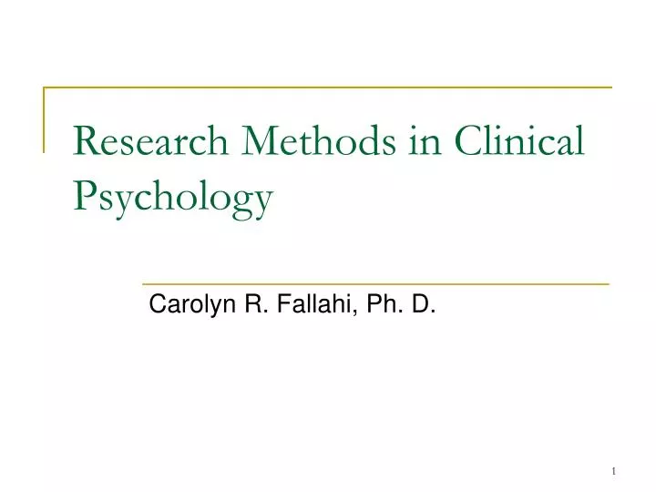 research methods in clinical psychology