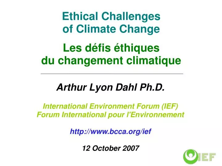ethical challenges of climate change les d fis thiques du changement climatique