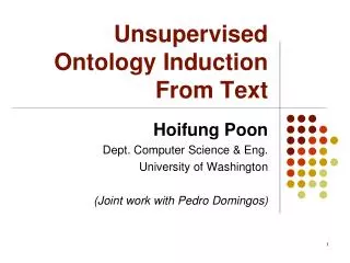 Unsupervised Ontology Induction From Text