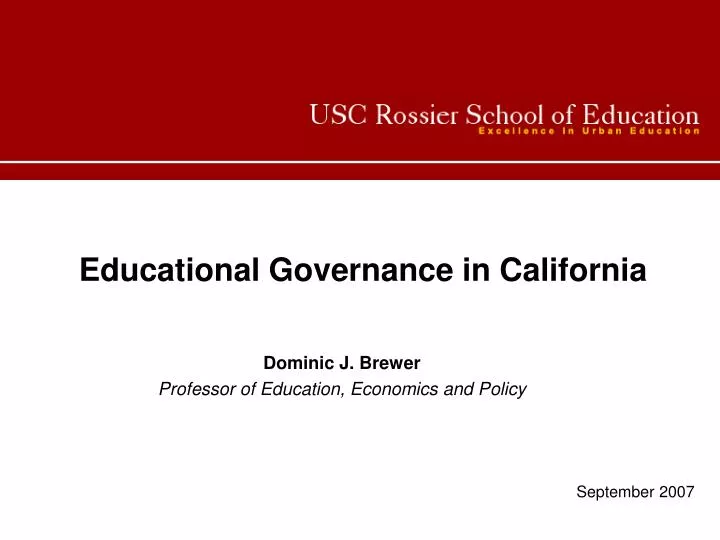 educational governance in california