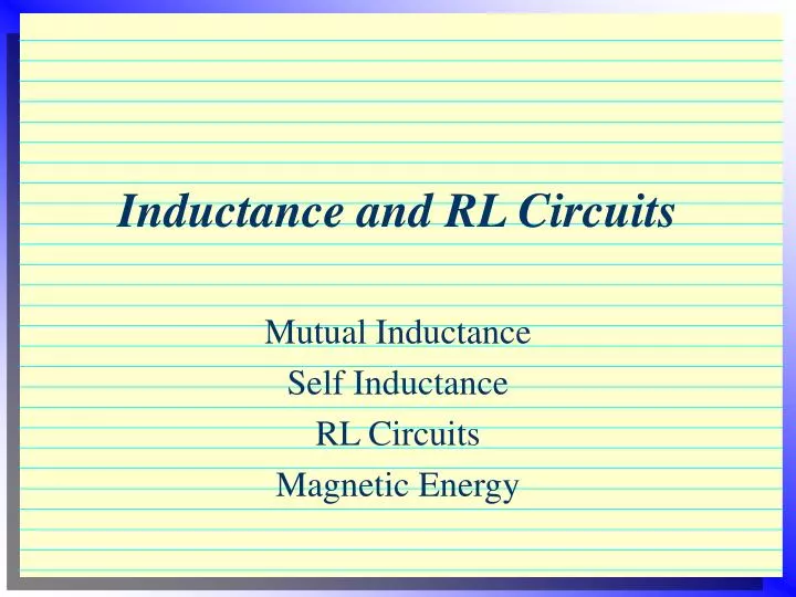 inductance and rl circuits