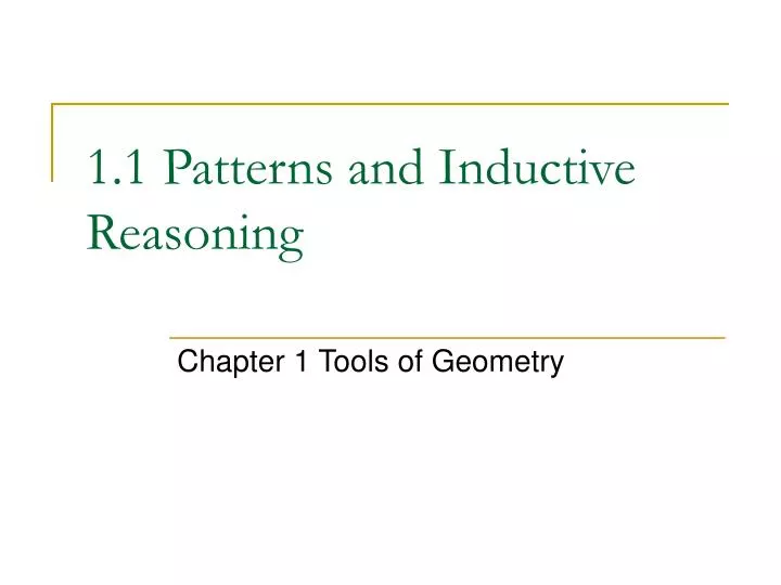 1 1 patterns and inductive reasoning