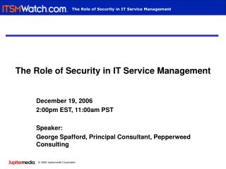 The Role of Security in IT Service Management