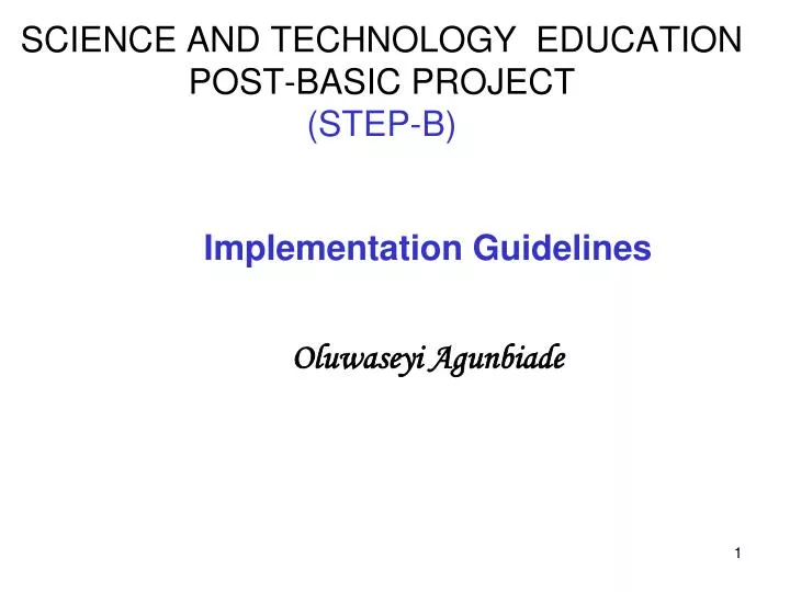 science and technology education post basic project step b