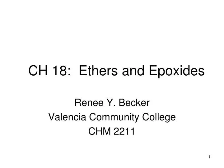 ch 18 ethers and epoxides