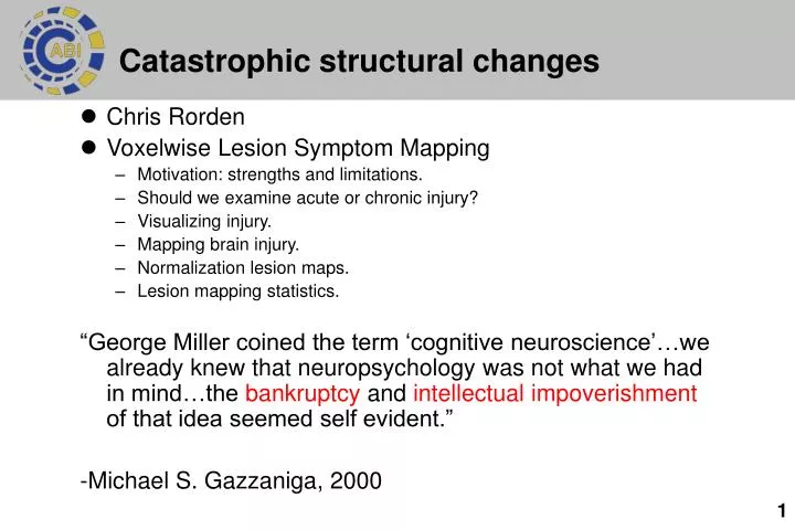 catastrophic structural changes