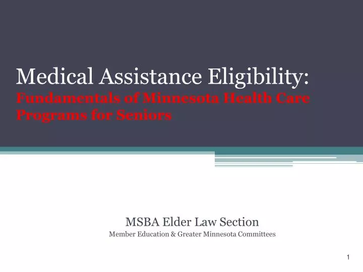 medical assistance eligibility fundamentals of minnesota health care programs for seniors