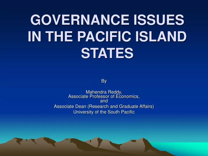 governance issues in the pacific island states