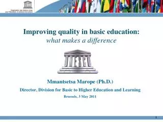 Improving quality in basic education: what makes a difference