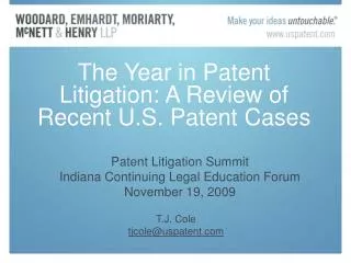 The Year in Patent Litigation: A Review of Recent U.S. Patent Cases