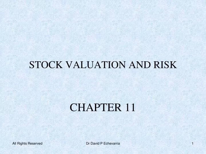 stock valuation and risk