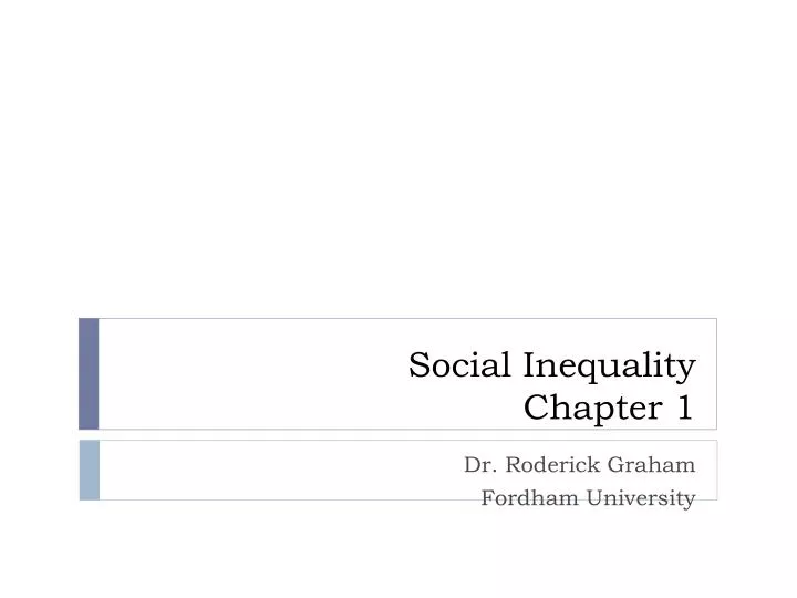 social inequality chapter 1