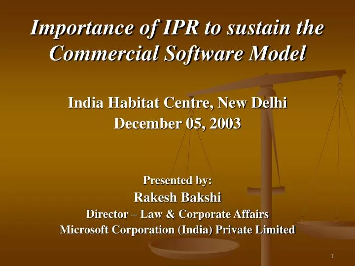 importance of ipr to sustain the commercial software model