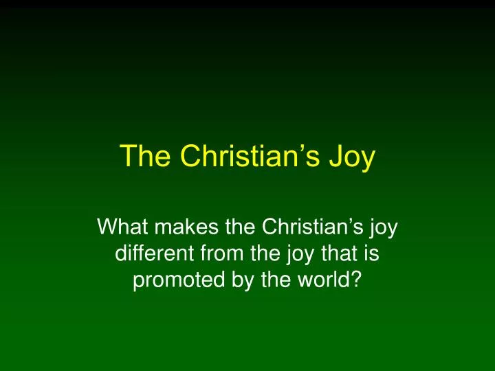 the christian s joy