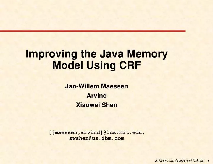 improving the java memory model using crf