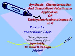 Synthesis, Characterization And Immobilized Polysiloxane Application Of Diethyenetriaminetetraacetic acid