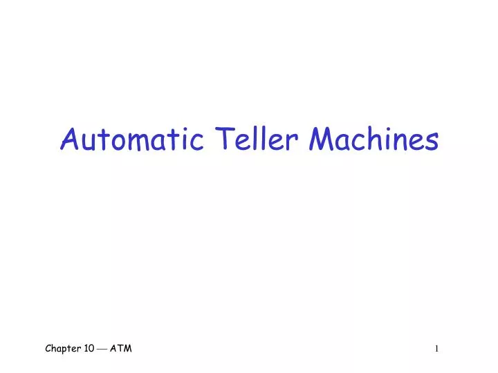 automatic teller machines