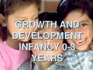 GROWTH AND DEVELOPMENT INFANCY 0-3 YEARS