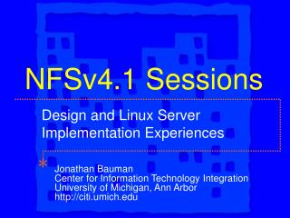 NFSv4 .1 Sessions