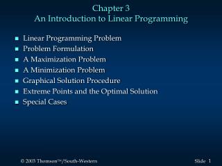 Chapter 3 An Introduction to Linear Programming