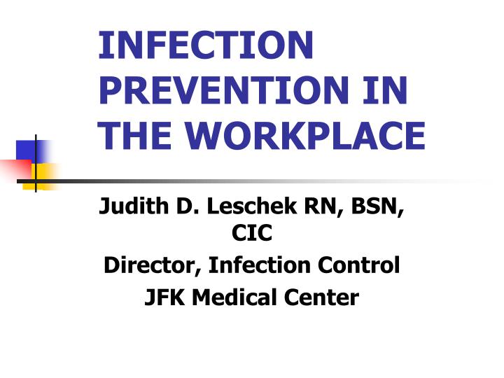 infection prevention in the workplace