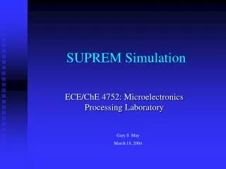 SUPREM Simulation