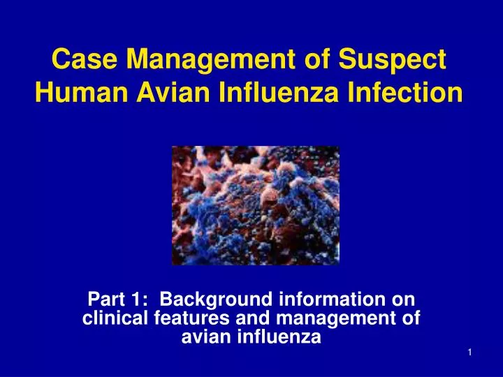 case management of suspect human avian influenza infection