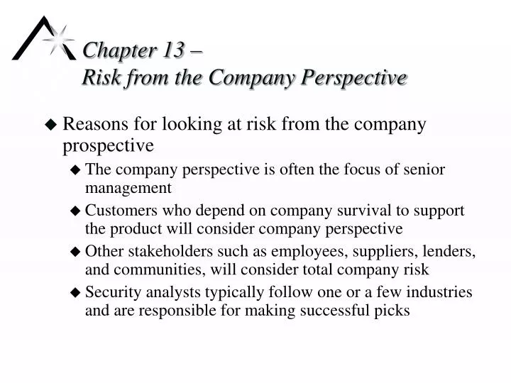chapter 13 risk from the company perspective