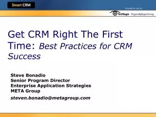 Get CRM Right The First Time: Best Practices for CRM Success