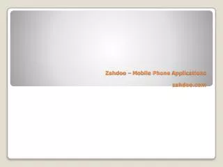Zahdoo – Mobile Phone Applications