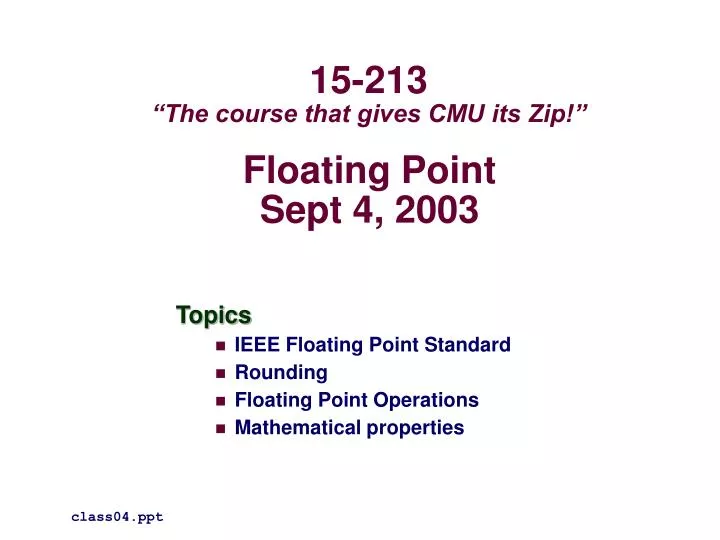 floating point sept 4 2003